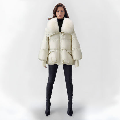Gretl Damen Pufferjacke Kunstpelz Kragen