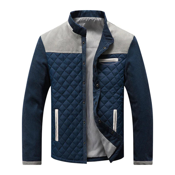 Herren Steppjacke Segmentiert Flächig Grau