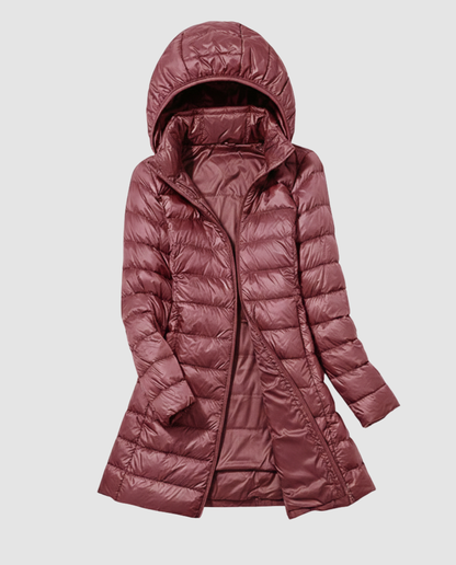 Damen Ultraleichte Daunenjacke Mit Kapuze
