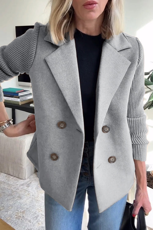 Damen Blazer Langer Ärmel Knopfleiste