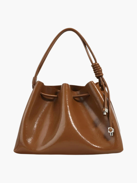 Glänzende Damenhandtasche mit Kordelzug - Norvielle