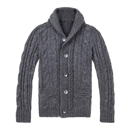 Herren Strickjacke Zopfmuster Praktische Taschen Stilvoll Beige