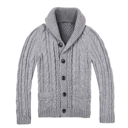 Herren Strickjacke Zopfmuster Praktische Taschen Stilvoll Beige