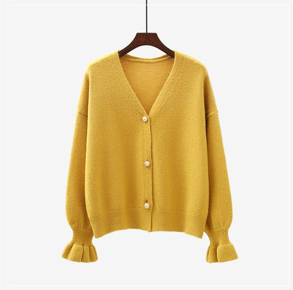 Damen Strickjacke Norvielle mit Perlenknöpfen