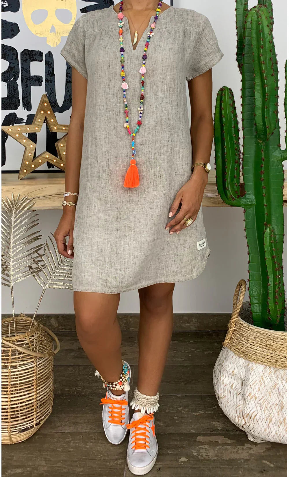 Gina Damen Komfortkleid Locker Geschnitten