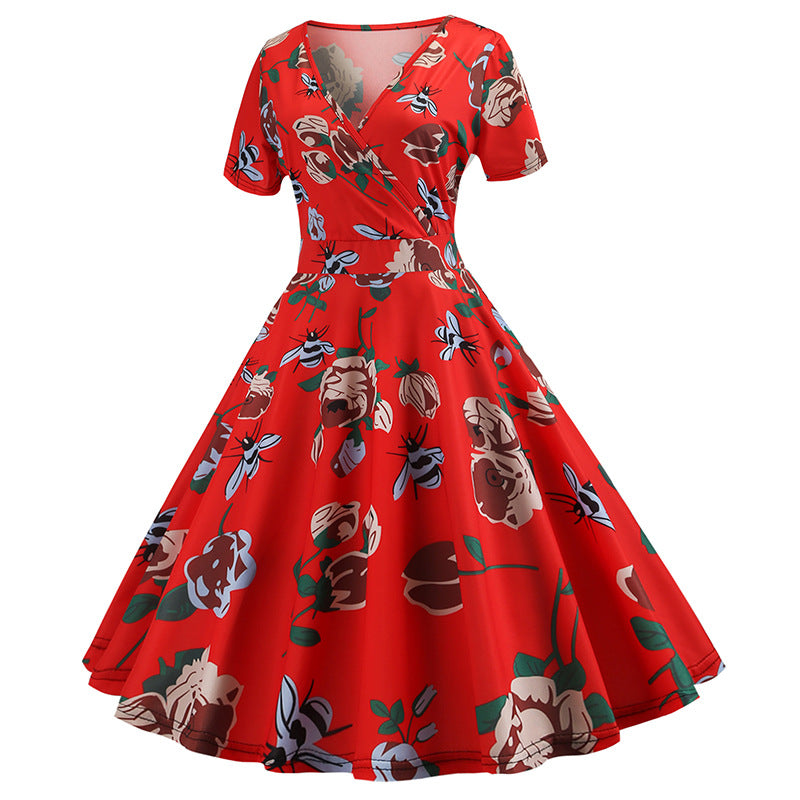 Damen Wickelkleid A-Linie Floralmuster Norvielle