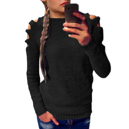 Damen Strickpullover Asymmetrisch Lässig Norvielle