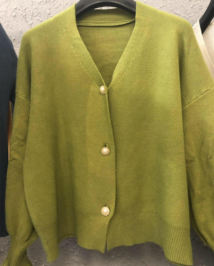 Damen Strickjacke Norvielle mit Perlenknöpfen