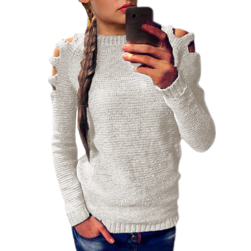 Damen Strickpullover Asymmetrisch Lässig Norvielle