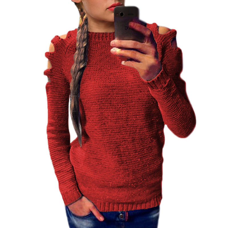 Damen Strickpullover Asymmetrisch Lässig Norvielle