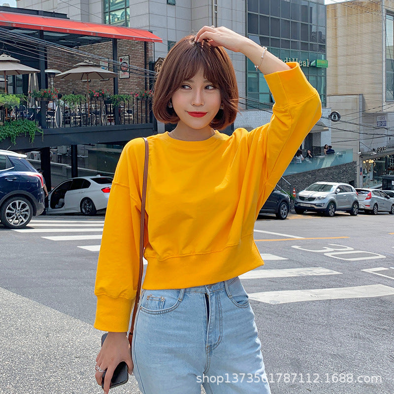 Damen Gestreifter Cropped Pullover Ballonärmel Norvielle