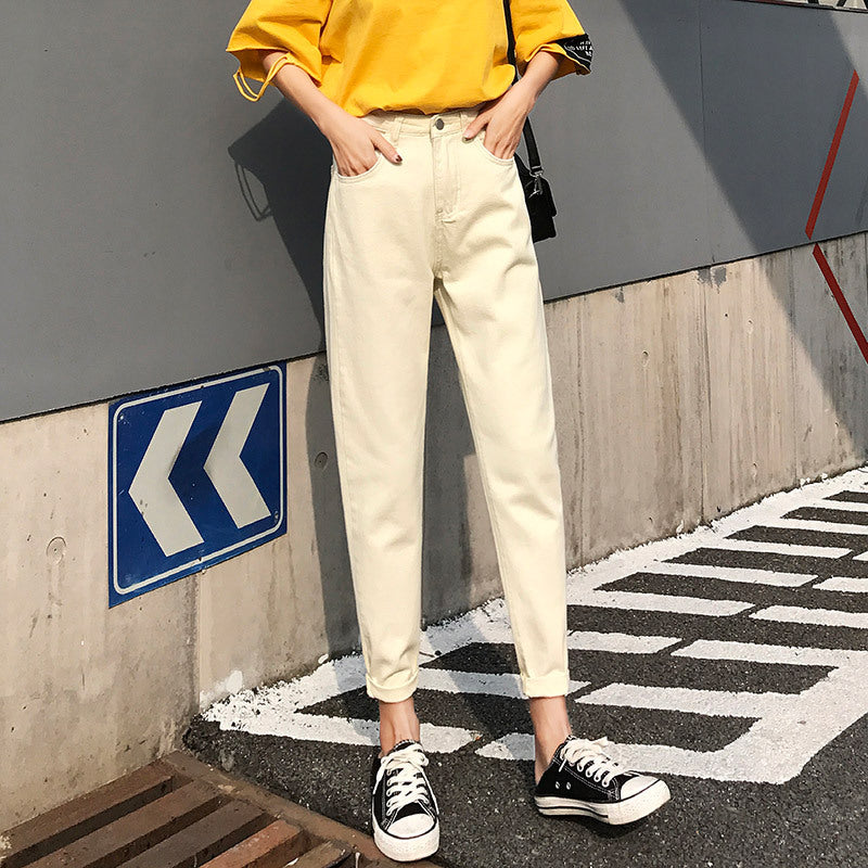 Damen Hochtaillierte Chino-Hose