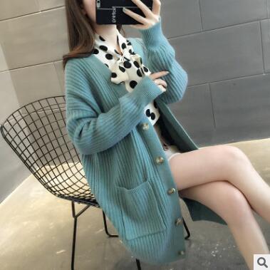 Damen Strickjacke Mit Taschen Und Knöpfen
