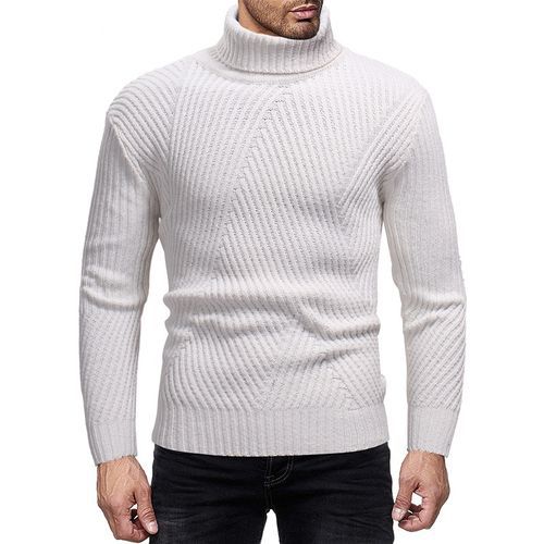 Herren Strickpullover Rollkragen Strukturierter Look