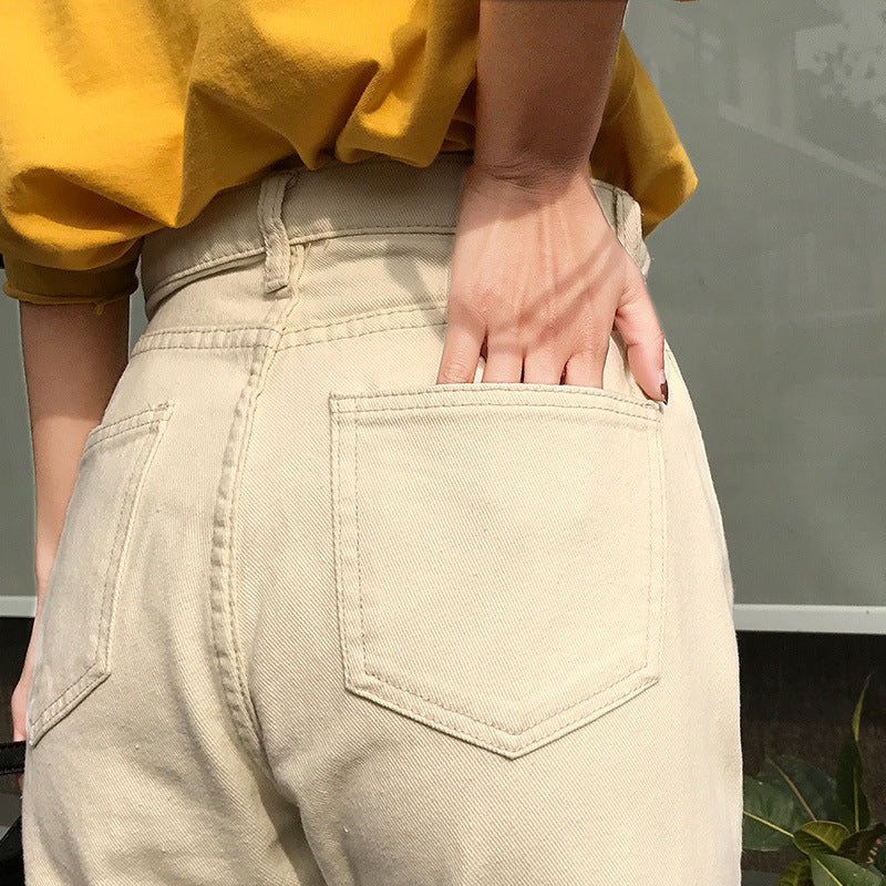 Damen Hochtaillierte Chino-Hose