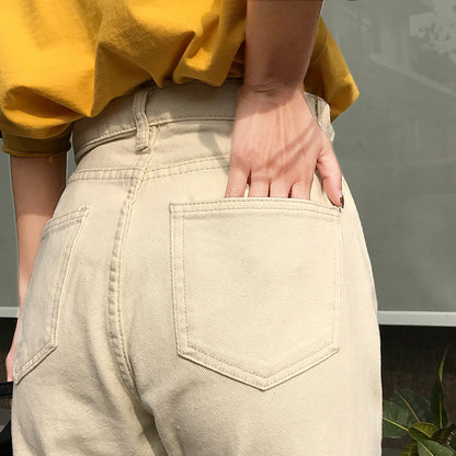 Damen Hochtaillierte Chino-Hose