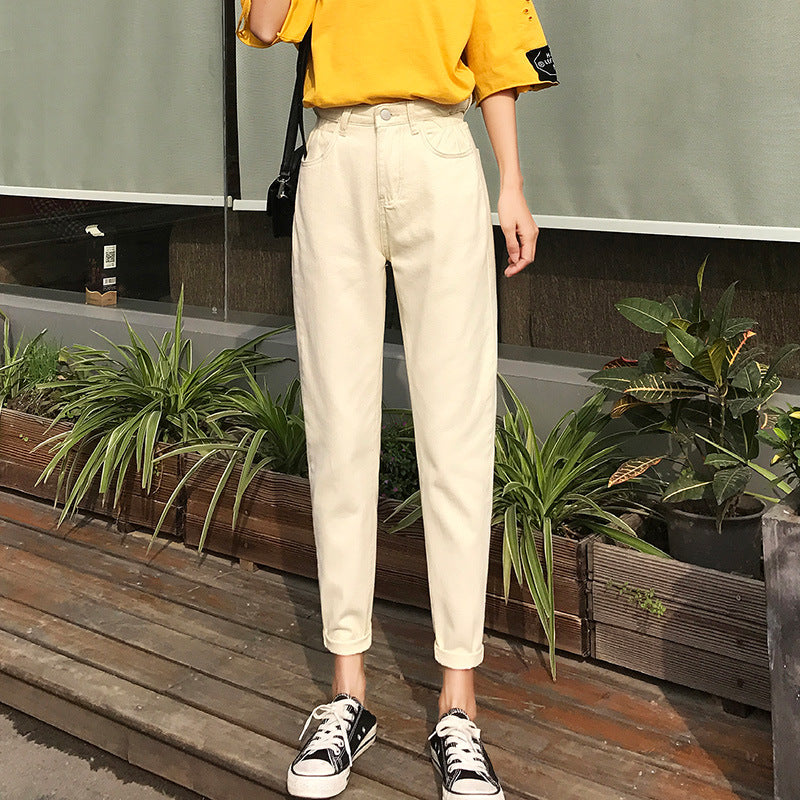 Damen Hochtaillierte Chino-Hose