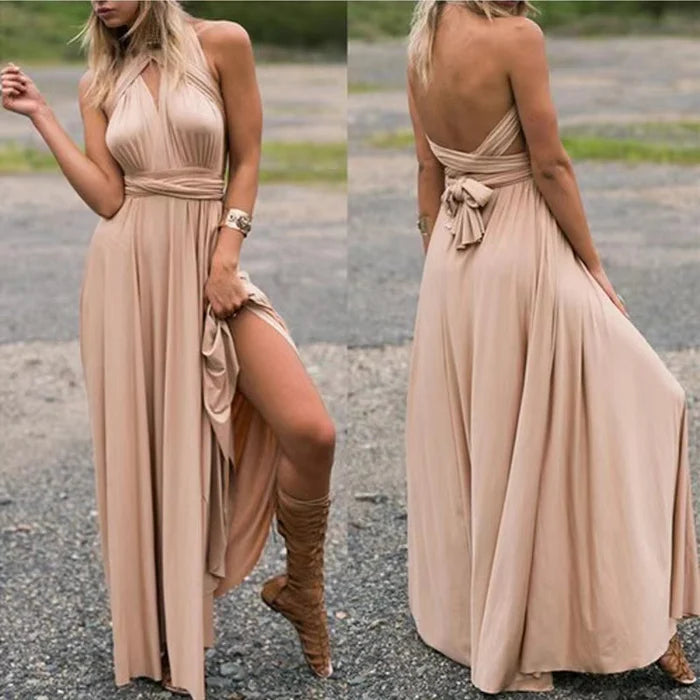 Damen Elastisches Wickelkleid mit Trägern - Norvielle