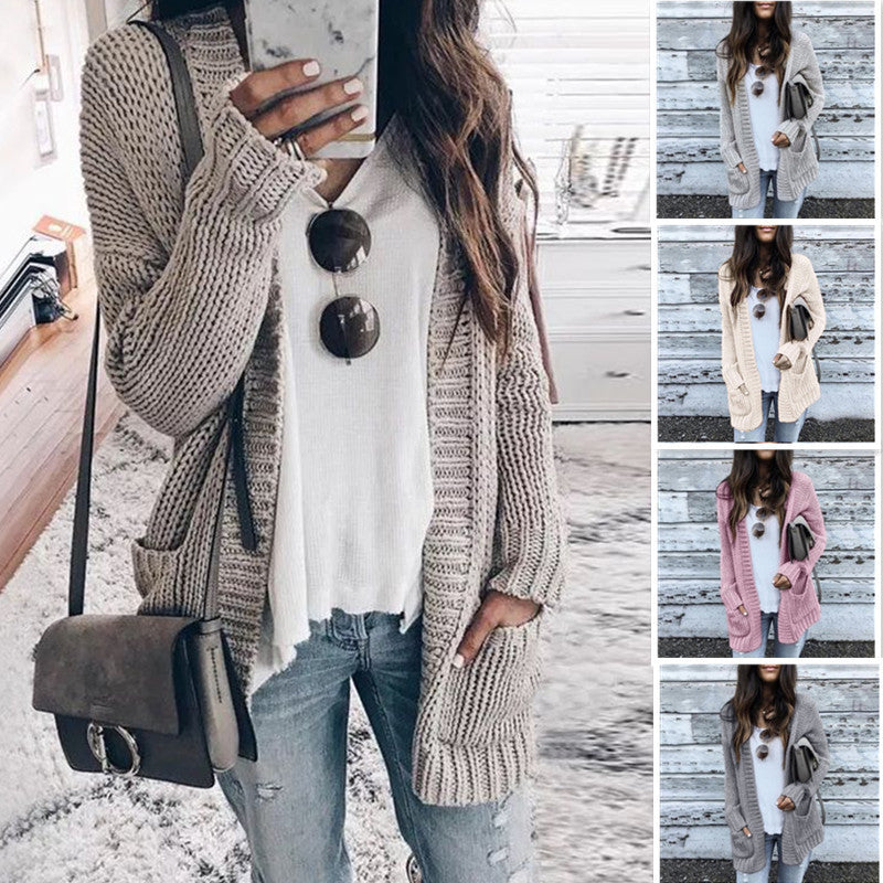Damen Strickjacke Oversized Lässig - Norvielle