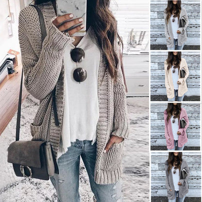 Damen Strickjacke Oversized Lässig - Norvielle