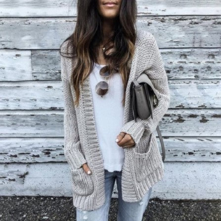 Damen Strickjacke Oversized Lässig