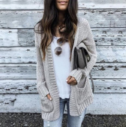 Damen Strickjacke Oversized Lässig