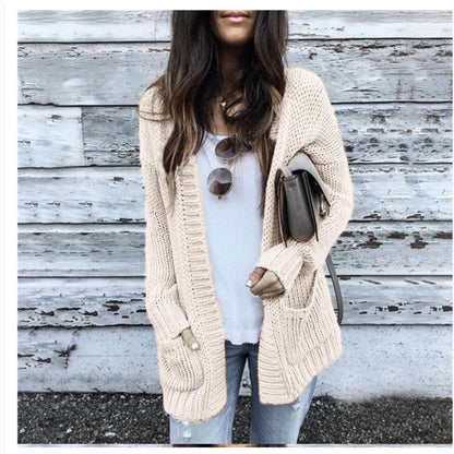 Damen Strickjacke Oversized Lässig