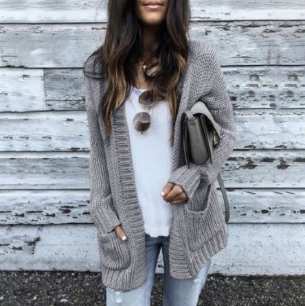Damen Strickjacke Oversized Lässig