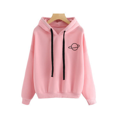 Damen Kapuzenpullover Kängurutasche Planeten-Design Norvielle