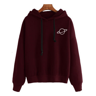 Damen Kapuzenpullover Kängurutasche Planeten-Design Norvielle