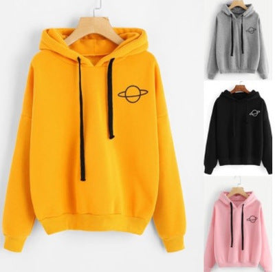 Damen Kapuzenpullover Kängurutasche Planeten-Design Norvielle - Norvielle