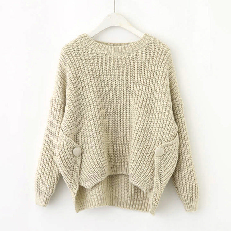 Damen Strickpullover Lässig Weit Norvielle