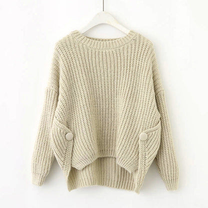 Damen Strickpullover Lässig Weit Norvielle
