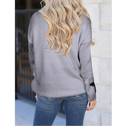 Damen Strickpullover Weiches Material Sterne-Design Norvielle