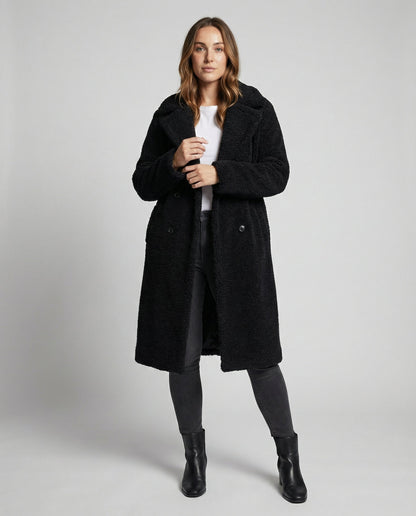 Damen Teddymantel Lang - Norvielle