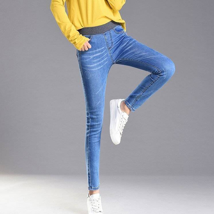 Damen Skinny Jeans Hochkomfortbund Darkblue