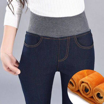 Damen Skinny Jeans Hochkomfortbund Darkblue