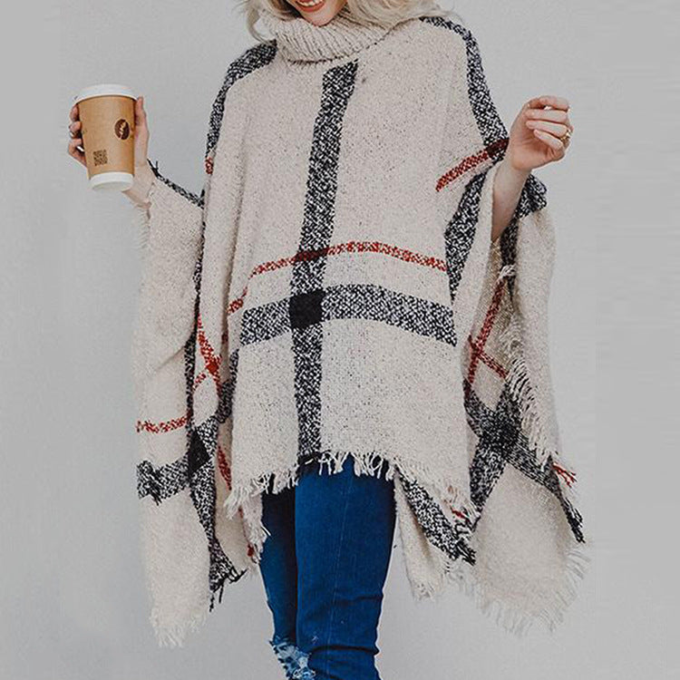 Damen Strickponcho Asymmetrisch Norvielle