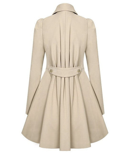 Norvielle Damen Trenchcoat Elegantes Design Beige - Norvielle
