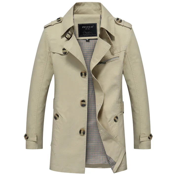 Herren Langtrenchcoat Winterdaunenmantel