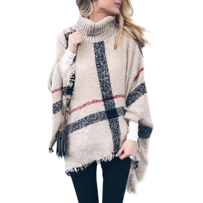 Damen Strickponcho Asymmetrisch Norvielle