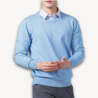 Herren Kaschmirpullover V-Ausschnitt Weich Elegant