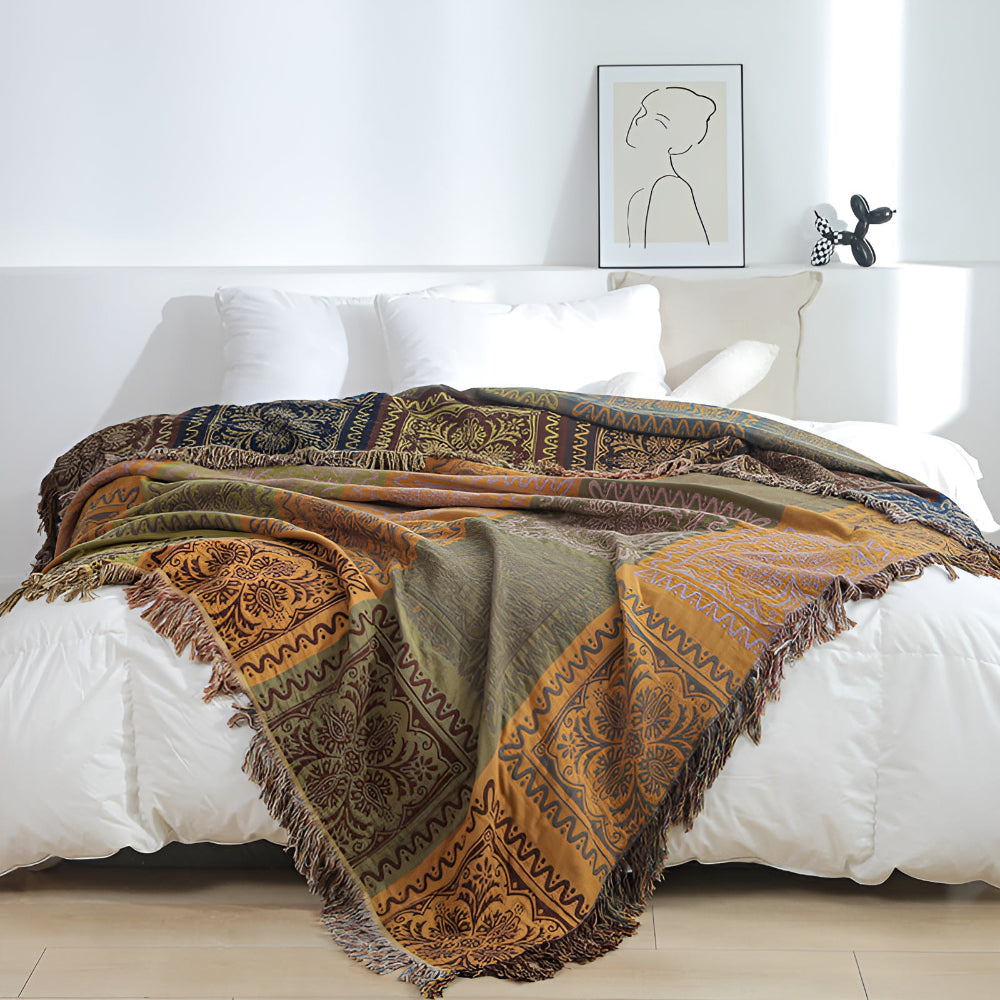 Mandala Wurfdecke Quasten Dekor