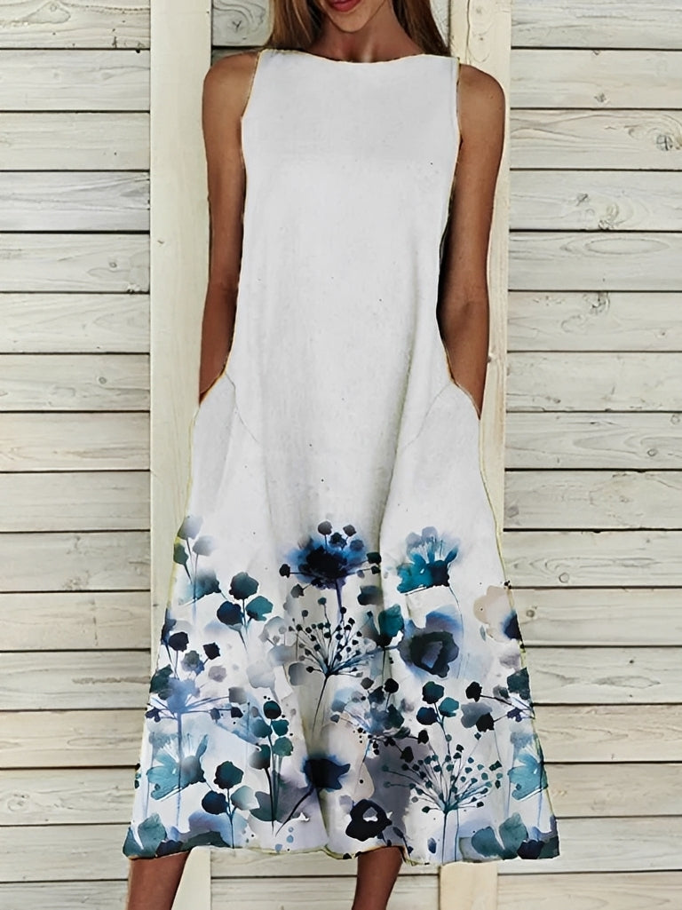 Damenkleid Blumenmuster Sommerkleid Grün