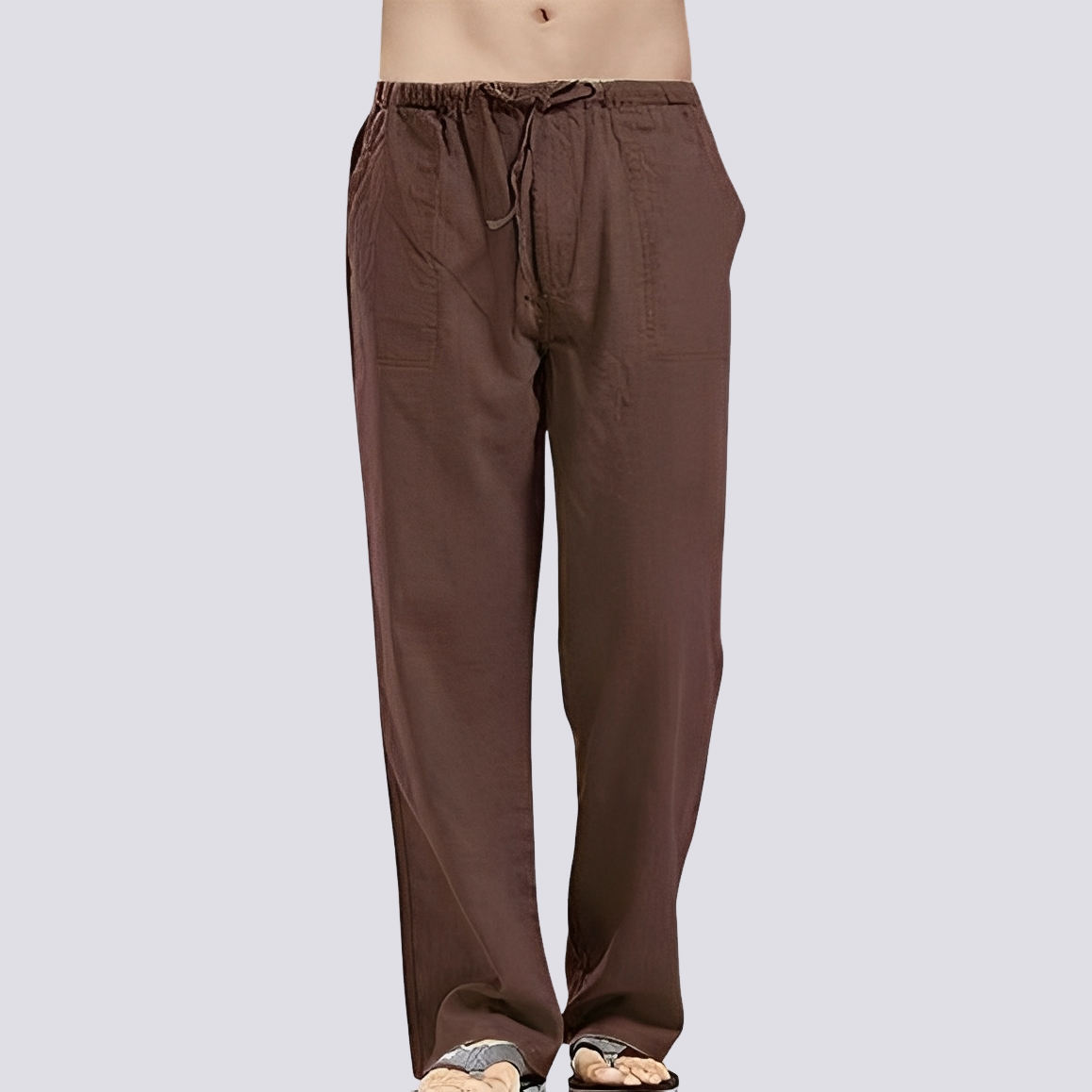 Herren Hose Lässig Locker Baumwolle Beige