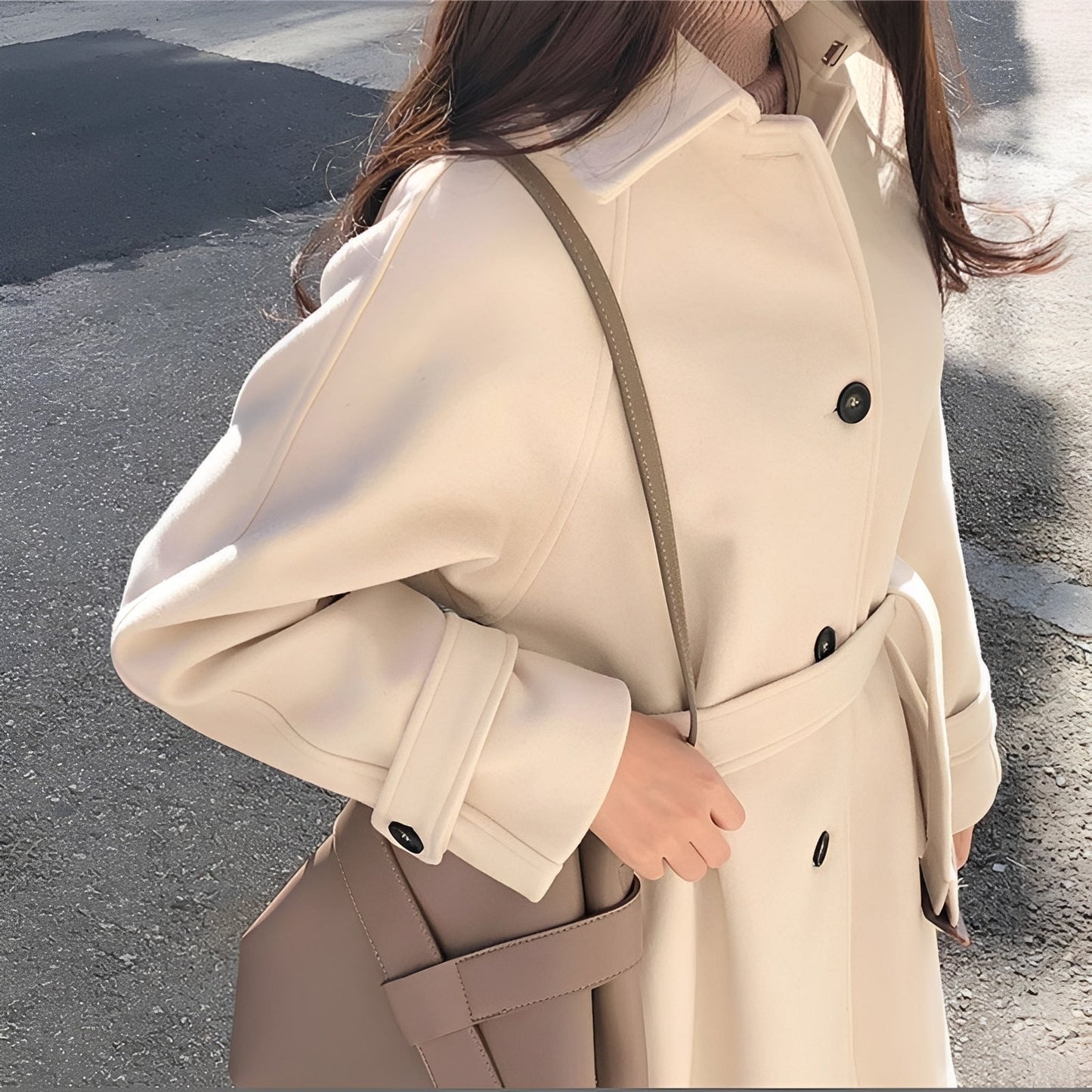 Bethany Damen Wollmantel Lang Elegent - Norvielle