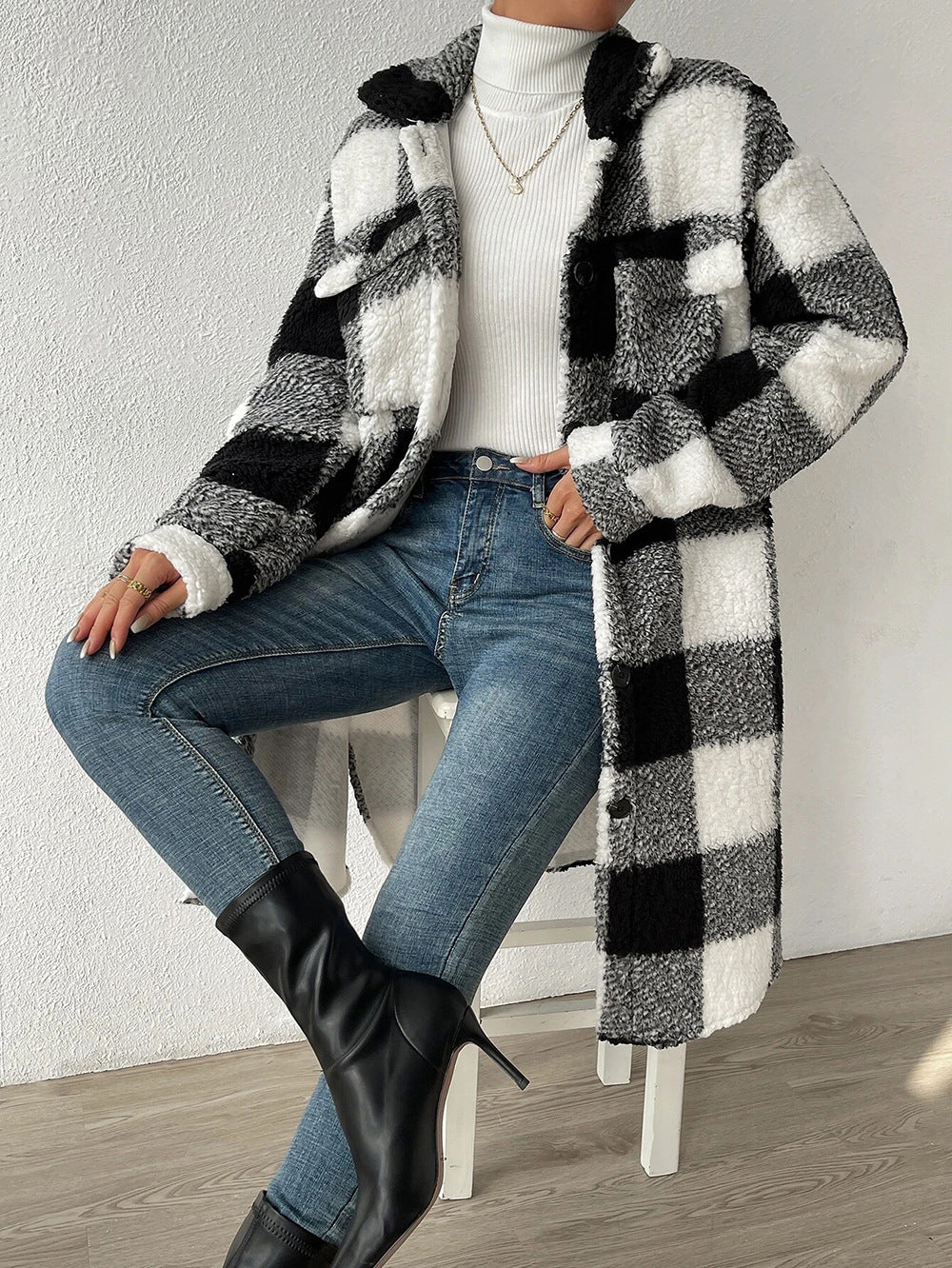 Damen Mantel Warm Faux-Pelz