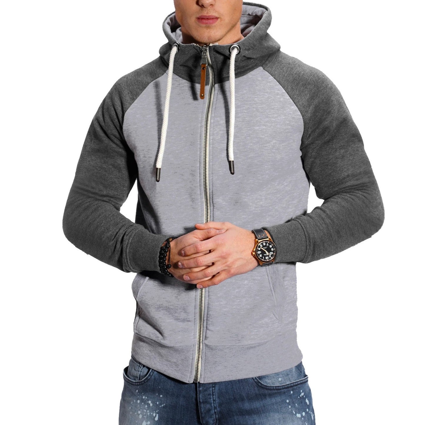 Herren Sportjacke Kapuze Modern