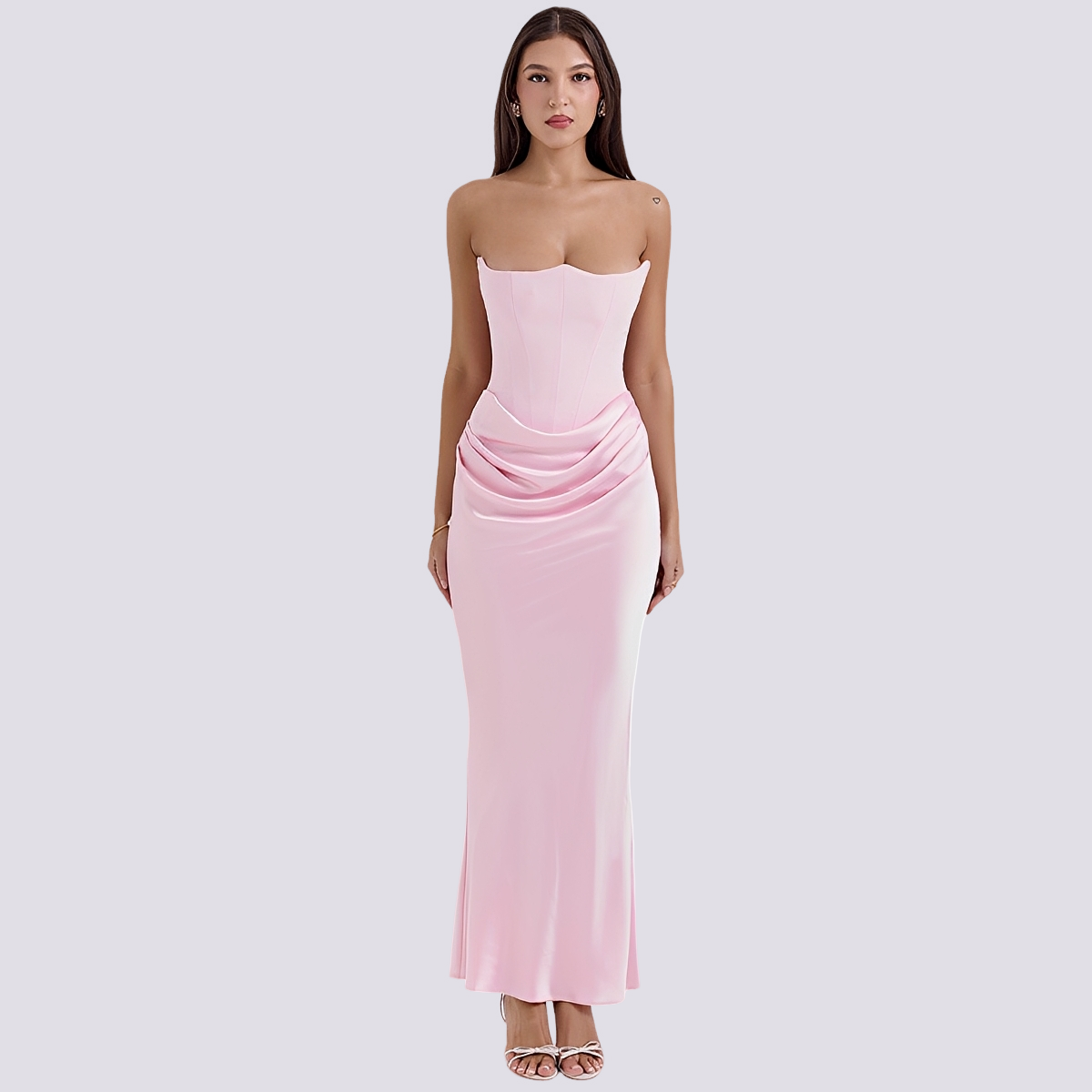 Damen Trägerloses Korsettkleid Elegantes Design