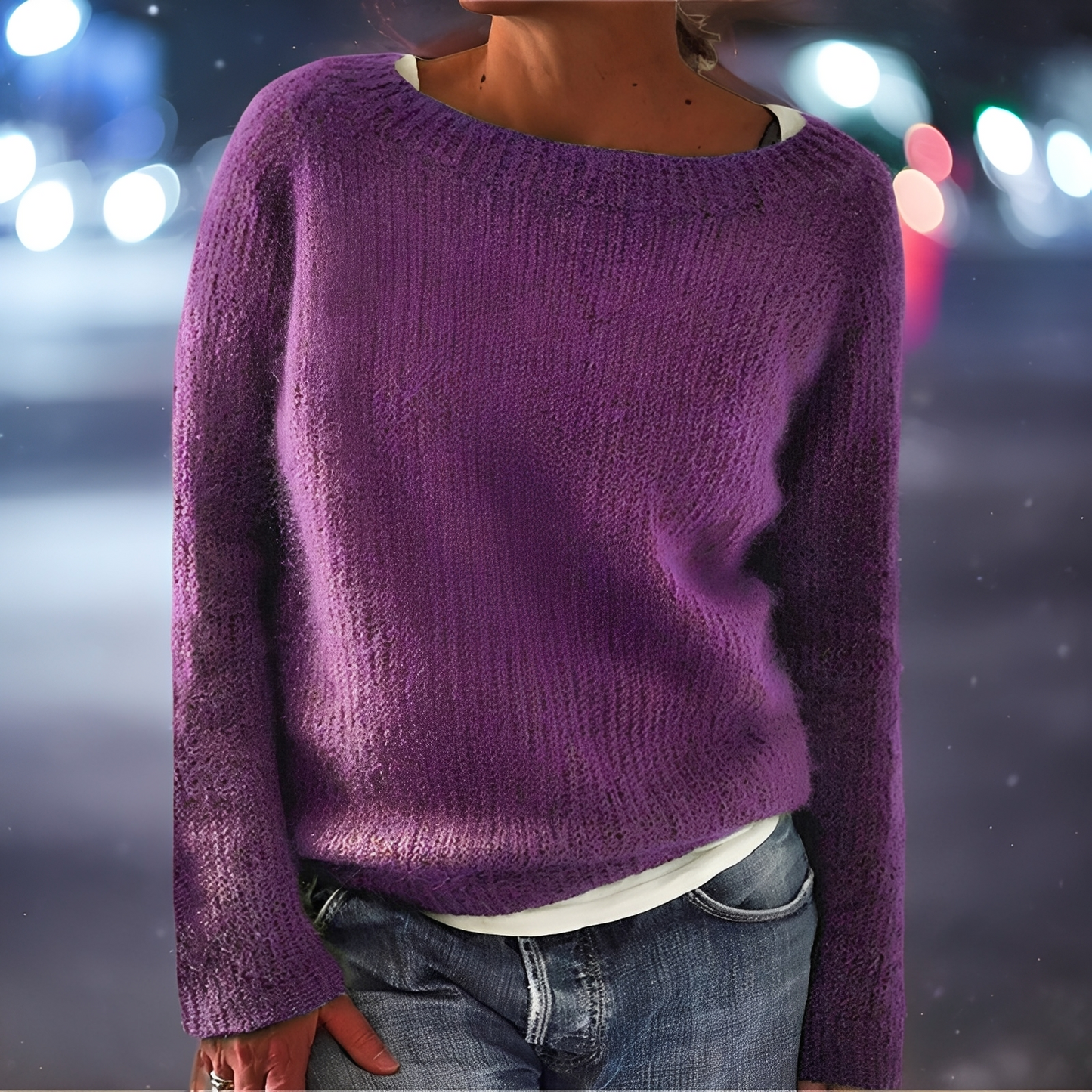 Abeeha Damen Pullover Locker Tanne